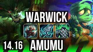 WARWICK vs AMUMU JGL  Rank 7 Warwick 14416  NA Master  1416 [upl. by Vevay970]