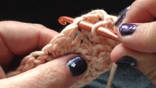 Golfjessteek  sterretjes steek  dekensteek  blanket stitch haken [upl. by Gwenette]