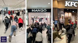 TikTok Trend Has Herds Of People Crawling Through Public Places [upl. by Townie]