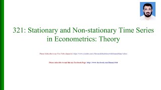 321 Stationary and non Stationary Time Series Theory [upl. by Wojak]