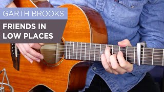 Play Friends In Low Places by Garth Brooks  Country Guitar Tutorial [upl. by Eesdnyl]