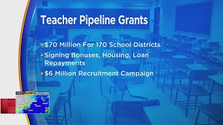 Gov Pritzker announces 70 million teacher pipeline program [upl. by Krakow854]