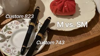 153 Eng 파이롯트 커스텀 743 SM vs 커스텀 823 M 비교  Pilot Custom 743 SM vs Custom 823 M comparison [upl. by Mintz]