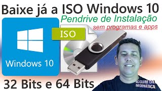 Como baixar Windows 10 Original e Pendrive de Instalação Sem programas e apps [upl. by Itida]