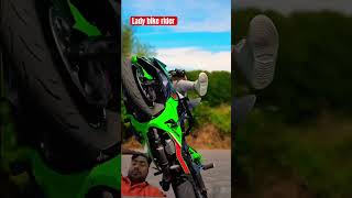 Lady bike rider🫡🏍️😱😝😍 automobile smartphone kawasakininja youtubeshorts shorts [upl. by Eyar]