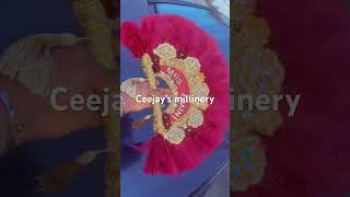 Bridal handfan well crafted by yours truly CEEJAY’S MILLINERY [upl. by Xenos]