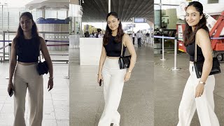 Actress Tridha Choudhury Looks Hot Spotted At Mumbai Airport [upl. by Carey]