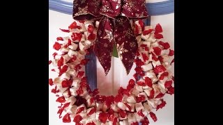 TUTORIEL COURONNE DE NOEL EN BONBONS OU PAPILLOTTES OU NOUGAT [upl. by Breh804]