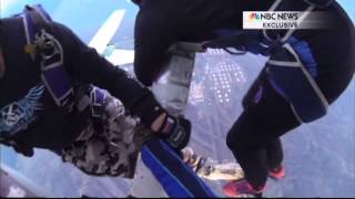 Caught on cam Skydivers survive fiery midair plane crash [upl. by Reehsab]