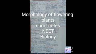 Morphology flowering plants  short notesneetbiologyclass 11th [upl. by Ashling]