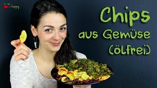 GEMÜSECHIPS aus dem Backofen selbst machen  GESUNDER SNACK  vegan ölfrei amp glutenfrei [upl. by Meagan]