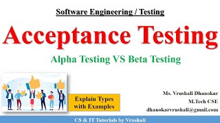 SE 48  Acceptance Testing with Example  Alpha VS Beta Testing [upl. by Rubin324]