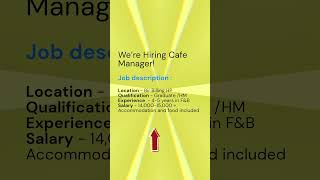 Hiring Cafe Manager himachalpradesh job sdprivatejobs [upl. by Halette]