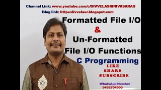 Formatted amp Unformatted file input output functions in C  Unformatted amp Formatted file IO [upl. by Comras]