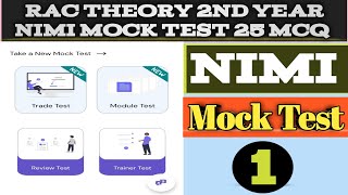 RAC Theory 2nd Year Nimi Mock Test 25 MCQ  Nimi Mock Test  1 [upl. by Nonrev360]