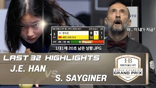 Hotel Inter burgo Wonju W3GP 2021 Last 32  Semih SAYGINER TUR vs HAN Ji Eun KOR HL [upl. by Lawan]