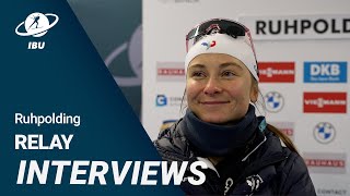 World Cup 2324 Ruhpolding Women Relay Interviews [upl. by Hinckley]