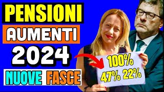 🔴 ULTIMORA AUMENTO PENSIONI 2024 👉 ECCO LE NUOVE FASCE AUMENTIRIVALUTAZIONE UFFICIALI 📈💰 [upl. by Namhcan681]