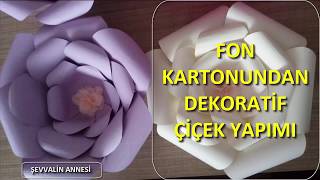 DEKORATİF ÇİÇEK  FON KARTONUNDAN [upl. by Elatnahs]