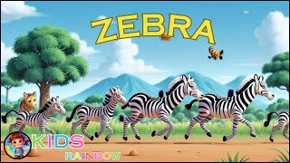 Jungle Zebra Song for Kids  Learn About Zebras  Fun Animal Videos kids song [upl. by Mascia]