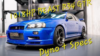 1018HP BEAST Import a 1999 Nissan Skyline R34 GTR TO THE USA BNR34 Bayside Blue TV2 GODZILLA [upl. by Nobe]