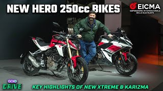 Hero Xtreme 250R amp Karizma XMR 250 First Look Video From EICMA  India Launch In 2025 [upl. by Asik]