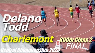 Delano Todd  Charlemont High  Boys 800m FINAL CLass 2  Central Champs FINALS 2023 [upl. by Pliner238]