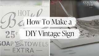 How To Make a Painted Vintage Wood Sign from Scrap Wood  Stenciling Tips for Making Wooden Signs [upl. by Ulla]