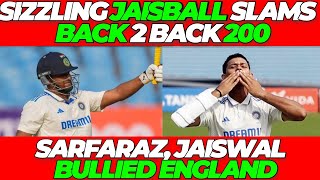 Jaiswal double century Sarfaraz helps India to set 557 for England  Ind vs Eng 3rd Test [upl. by Shiroma466]