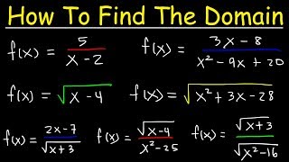 How To Find The Domain of a Function  Radicals Fractions amp Square Roots  Interval Notation [upl. by Aserahs453]