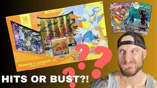 Opening a Pokemon Card Charizard and Reshiram Tag Team Box [upl. by Leahcir]