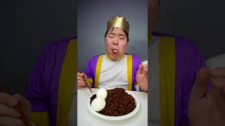 ASMR MUKBANG  Spicy Chicken  black bean noodles eating HUBA shorts [upl. by Stevie]