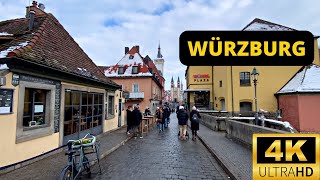 WÜRZBURG GERMANY 🇩🇪 4K City Centre Walking Tour — JANUARY 2023 [upl. by Cadel]