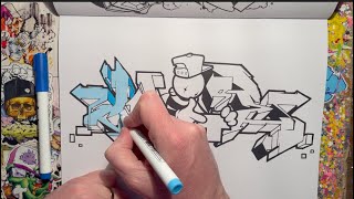 Using Arrtx paint markers to colour graffiti letters and make colour swatches [upl. by Delwyn]