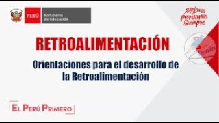 Retroalimentación formativa en la mediación docente MINEDU [upl. by Beichner]