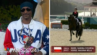 Snoop Dogg has found his new favorite Olympic sport equestrian dressage  NBC Sports [upl. by Haletta]