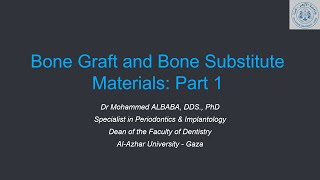 Bone Graft and Bone Substitute Materials Part 1 [upl. by Boyden]