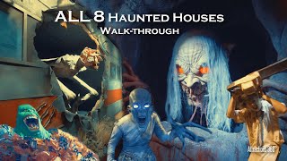 ALL 8 Hollywood Houses  Universal Studios Hollywood Halloween Horror Nights 2024 [upl. by Lapo]