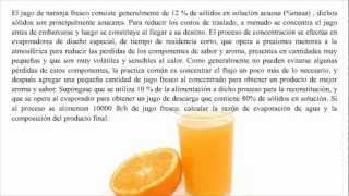 Balance de masas problema jugo de naranja reconstituido [upl. by Ecille]