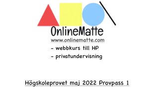 Högskoleprovet maj 2022 Provpass 1 Uppgift 37 [upl. by Oninrutas]