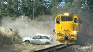 Controlled train collision  showing time it takes for train to stopwmv [upl. by Aigroeg]