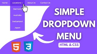 Simple Dropdown Menu Using HTML amp CSS  EASY TUTORIAL [upl. by Langelo]