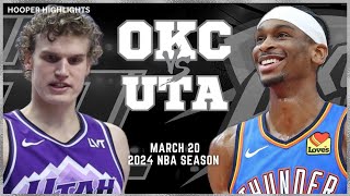 Utah Jazz vs Oklahoma City Thunder Full Game Highlights  Mar 20  2024 NBA Season [upl. by Ahsinam]