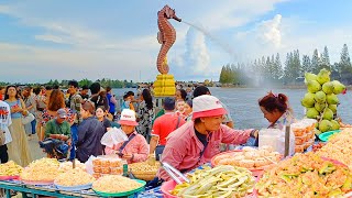 Most Famous Seahorse in Kampot Cambodia Seafood Street Food at Crab Market Shrimp Squid amp More [upl. by Legin682]