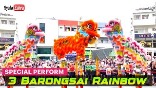 Lion Dance CNY 2024 Atraksi 3 Barongsai Rainbow  Acrobatic lion dance rainbow [upl. by Nirot199]