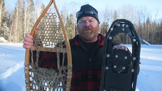 Modern vs Traditional Snowshoes in Deep Snow [upl. by Ellecrag]