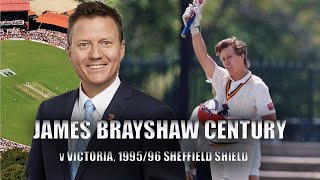 JAMES BRAYSHAW CENTURY v VICTORIA 199596 SHEFFIELD SHIELD [upl. by Ahto393]