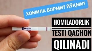 Homiladorlik testi qachon qilinadi [upl. by Olen]