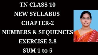 10th maths Ch2 Numbers and Sequences Exercise281 to 5 sums Samacheer One plus One channel [upl. by Wernda]