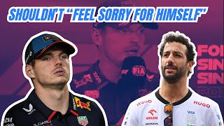 Max Verstappen on Daniel Ricciardo possibly being replaced by Red Bull after Singapore GP [upl. by Kumagai]